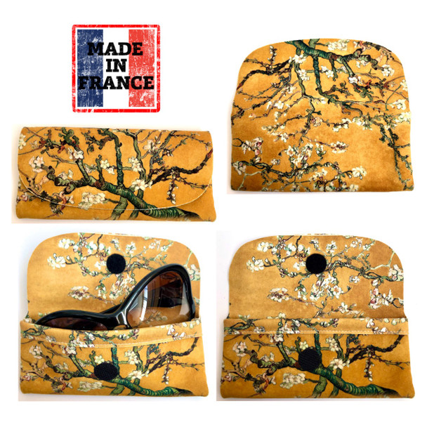 Vincent van Gogh Blossoming Almond Tree Honey Soft Velour Glasses  Case Made in France Vincent van Gogh Blossoming Almond Tree Honey Soft Velour Glasses  Case Made in France