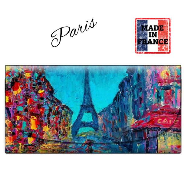 Café Rouge Parisienne soft velour glasses case made in France with Paris street-scene artwork.