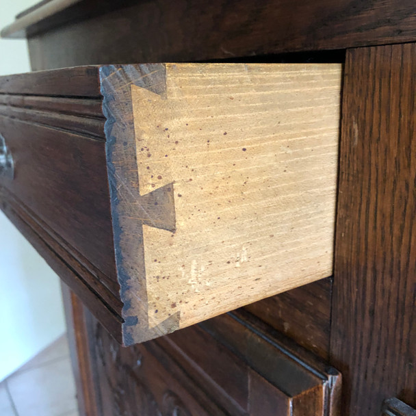 French Provincial Louis Revival Oak Sideboard / Hall Table – Antique European