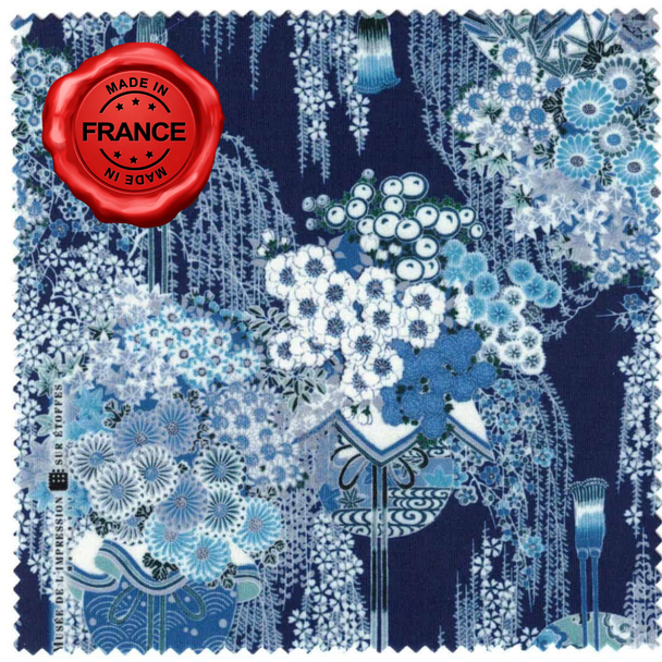 MISE Museum Japanese Garden Blue – Soft Velour Glasses Case Made in France