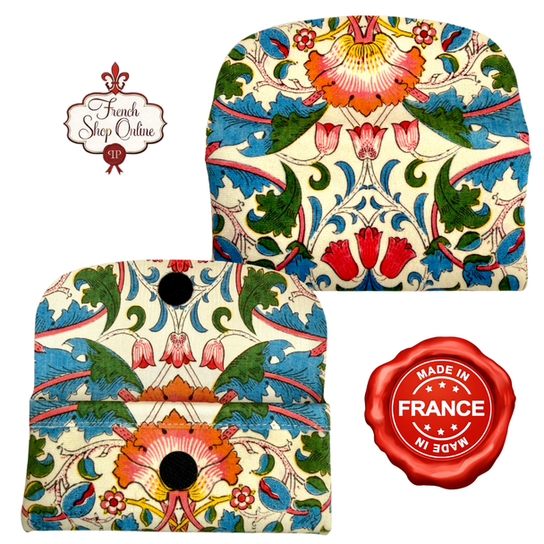 William Morris Tulip Pink & Blue Floral – Soft Velour Glasses Case Made in France