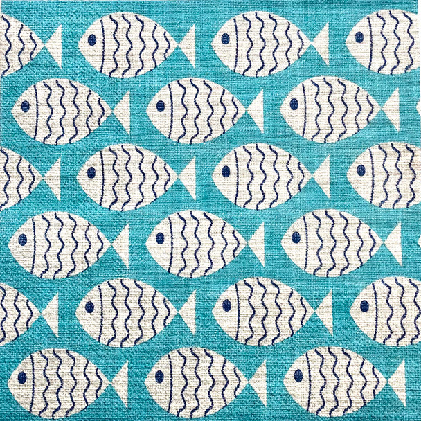 20 Paper Napkins – Coastal Fish Pattern – 33x33cm Luncheon