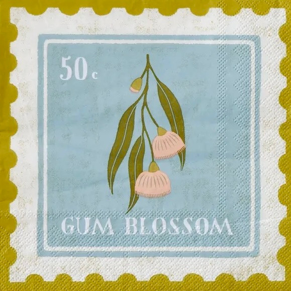 20 Paper Napkins – Australian Eucalyptus Blossom – 33x33cm Luncheon