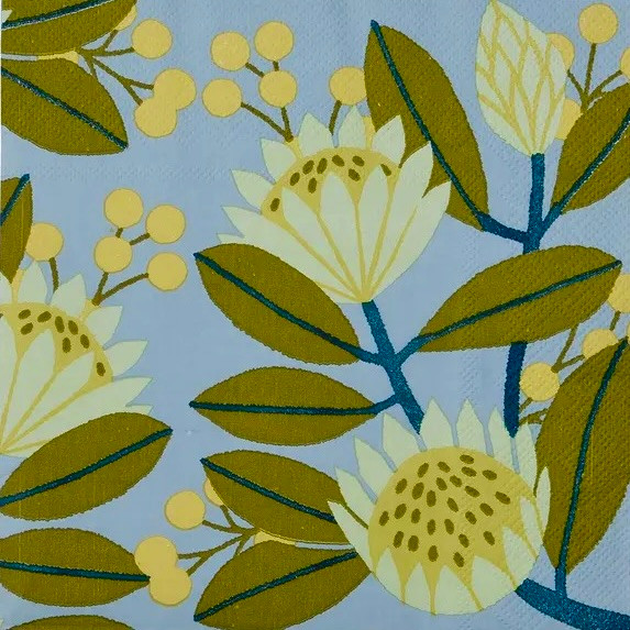 20 Paper Napkins – Australian Native Flowers – 33x33cm Luncheon