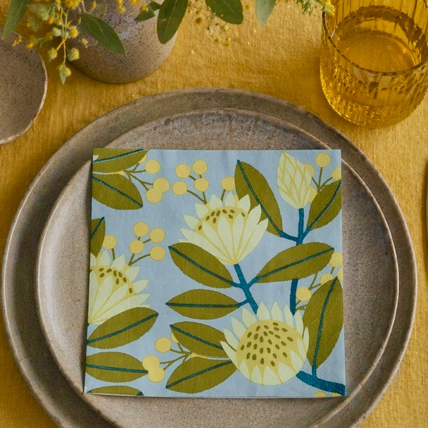 Australian native flowers paper napkins 33x33cm floral serviettes