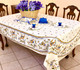 Moustiers Blue French Tablecloth 155x250cm 8Seats Made in France
