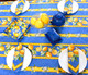 Lemon Blue French Tablecloth 155x300cm 10seats COATED Made in France