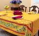Ramatuelle Yellow/Red French Tablecloth 155x300cm 10seats COATED Made in France