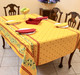 Ramatuelle Yellow/Red French Tablecloth 155x300cm 10seats COATED Made in France