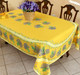 Lavender Yellow French Tablecloth 155x250cm 8seats COATED Made in France