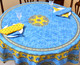 180 cm Round French Tablecloth – Cotton – Marat Avignon Tradition Blue – Made in France
