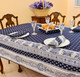 Marat Avignon Bastide Navy French Tablecloth  155x250cm 6Seats Made in France