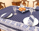 Marat Avignon Bastide Navy French Tablecloth  155x250cm 6Seats Made in France