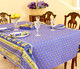 Marat Avignon Bastide Blue French Tablecloth 155x200cm 6Seats COATED Made in France
