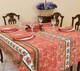 Marat Avignon Tradition Rust French Tablecloth 155x300cm 10 Seats COATED Made in France