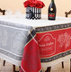 Vignoble Grey160x160cm Square Jacquard French Tablecloth Made in France 