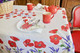 Poppy Ecru French Tablecloth 155x250cm 8 seats  Made in France