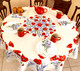 180 cm Round French Tablecloth – Stain-Resistant Coated – Poppy Ecru – Made in France