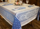 200 x 160 cm – 6 seats – Rectangular French Tablecloth – Jacquard – Vaucluse Blue – Made in France