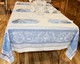 Versailles Blue Jacquard French Tablecloth 160x300cm 10seats Made in France