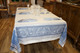Versailles Ecru Blue Jacquard French Tablecloth 160x250cm 8seats Made in France