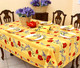 Poppy Yellow/Linear  French Tablecloth 155x250cm 8seats Made in France