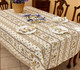 Moustiers Blue 155x350cm12seats COATED French Tablecloth Made in France