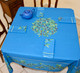 Nyons Blue Square Tablecloth 150x150cm COATED Made in France