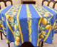 150cm Round French Tablecloth COATED blue lemons 150cm Round French Tablecloth COATED blue lemons