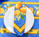 French Napkins Lemon Blue