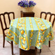 150cm Round French Tablecloth Cotton Lemon Green