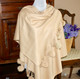 Pom-Pom Shawl Light Beige