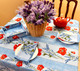 200 x 150 cm – 6 seats – Rectangular French Tablecloth – Cotton – Poppy Light Blue – Made in France