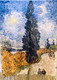 Vincent Van Gogh Cypresses Masterpiece Lightweight Shawl