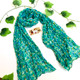 Wrinkle Scarf Flowers Green