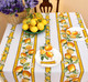 Lemon White Square Tablecloth 150x150cm COATED Made in France