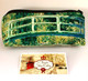 Claude Monet Japanese Bridge and Water Lilies Velour Cosmetic/Pencil/Glasses Case Made in France