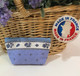 Coin/Cosmetic Bag Calissons Light Blue/Ecru Made in France