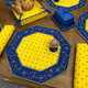 Ramatuelle Flowers Yellow/Blue Quilted Bordered Placemat Octogon Made in France