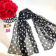 Chic Little Scarf 55x150cm  Black - White Polka