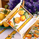 French Bread Basket Lemon White Linear Made in France