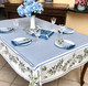 Nyons Blue/White French Tablecloth 155x250cm 8seats COATED Made in France