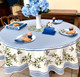 Nyons XXL Blue/White French Tablecloth Round 230cm Made in France