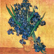Vincent van Gogh Vase with Irises paper napkins featuring floral artwork, artistic paper napkins 33x33cm luncheon size