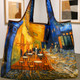 Vincent van Gogh Café Terrace at Night Foldable Shopper Bag with vibrant art print of illuminated café and starry night scene. Vincent van Gogh Café Terrace at Night Foldable Shopper Bag with vibrant art print of illuminated café and starry night scene.