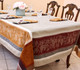 Coteau Cinnamon Jacquard French Tablecloth 160x350cm 12seats Made in France