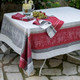 Coteau Vine Red Jacquard French tablecloth 160x250cm for 8 seats with vineyard motif border – Made in France