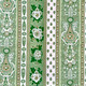 Marat Bastide Green Serviette Napkin – Floral Stripe Pattern – Made in France
