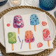 20 Paper Napkins – Ice Cream Popsicles – 33x33cm Luncheon