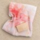 Pink floral cotton viscose shawl with Savon de Marseille orange blossom soap and a pink ribbon